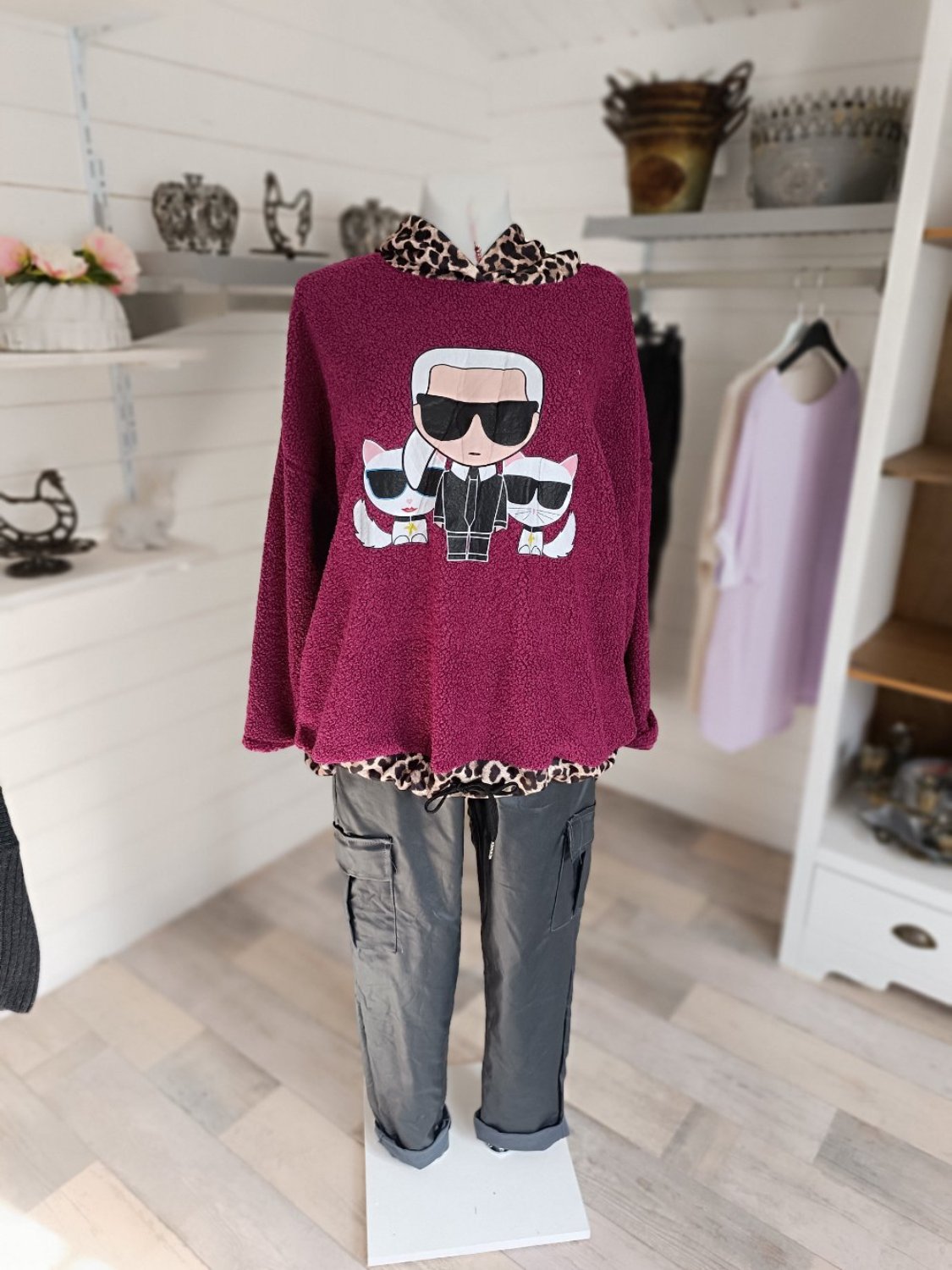 Sweatshirt Bouclé mit Kapuze Leo 
